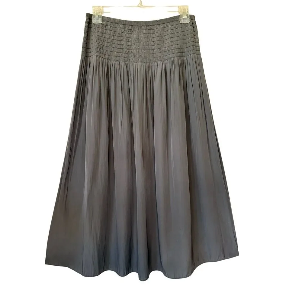 J. Jill Maxi Skirt Sage Smocked Waist Size XSP Balletcore, Boho Chic, Flowy